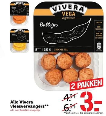 Aanbiedingen Alle vivera vleesvervangers - Vivera - Geldig van 27/02/2017 tot 05/03/2017 bij Coop
