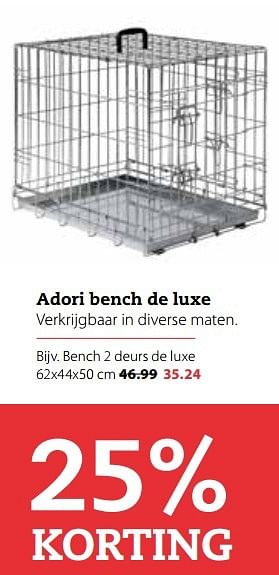 Aanbiedingen Adori bench de luxe - Huismerk - Pets Place - Geldig van 20/02/2017 tot 05/03/2017 bij Pets Place