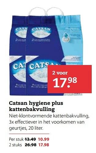 Aanbiedingen Catsan hygiene plus kattenbakvulling - Catsan - Geldig van 20/02/2017 tot 05/03/2017 bij Pets Place