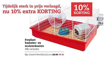 Aanbiedingen Ferplast hamster- en muizenkooien - Huismerk - Pets Place - Geldig van 20/02/2017 tot 05/03/2017 bij Pets Place