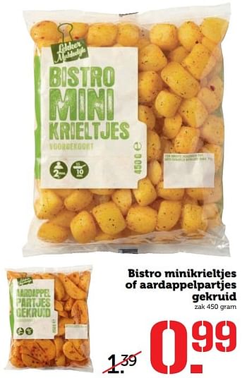 Aanbiedingen Bistro minikrieltjes of aardappelpartjes gekruid - Bistro - Geldig van 27/02/2017 tot 05/03/2017 bij Coop