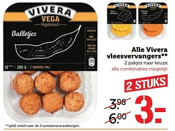 Aanbiedingen Alle vivera vleesvervangers - Vivera - Geldig van 27/02/2017 tot 05/03/2017 bij Coop