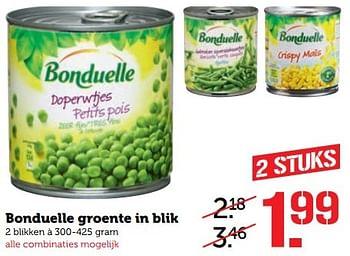 Aanbiedingen Bonduelle groente in blik - Bonduelle - Geldig van 27/02/2017 tot 05/03/2017 bij Coop