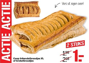Aanbiedingen Coop frikandelbroodjes xl of kroketbroodjes - Huismerk - Coop - Geldig van 27/02/2017 tot 05/03/2017 bij Coop