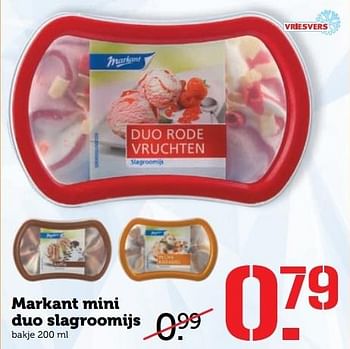 Aanbiedingen Markant mini duo slagroomijs - Markant - Geldig van 27/02/2017 tot 05/03/2017 bij Coop