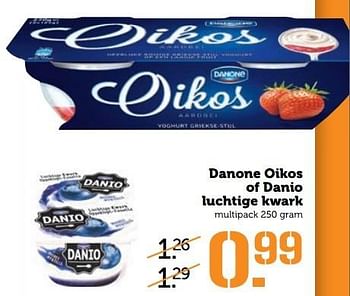 Aanbiedingen Danone oikos of danio luchtige kwark - Danone - Geldig van 27/02/2017 tot 05/03/2017 bij Coop