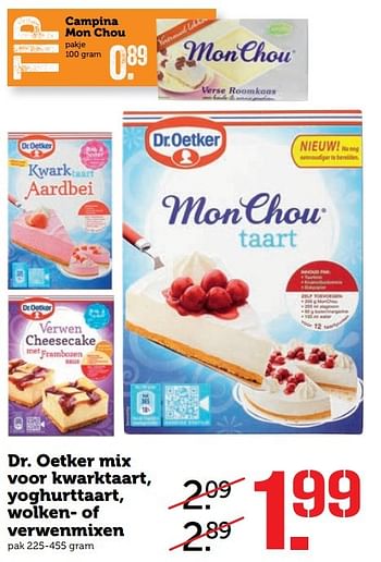 Aanbiedingen Dr. oetker mix voor kwarktaart, yoghurttaart, wolken- of verwenmixen - Dr. Oetker - Geldig van 27/02/2017 tot 05/03/2017 bij Coop