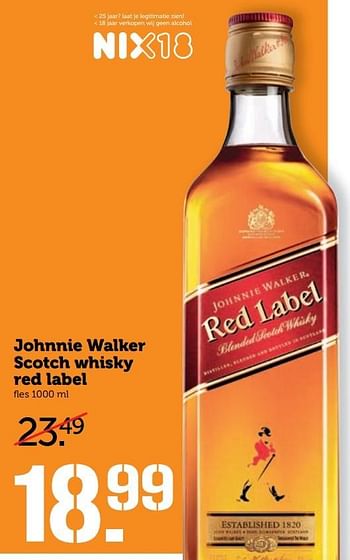 Aanbiedingen Johnnie walker scotch whisky red label - Johnnie Walker - Geldig van 27/02/2017 tot 05/03/2017 bij Coop