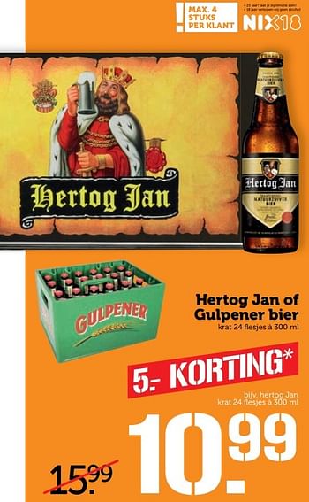 Aanbiedingen Hertog jan of gulpener bier - Huismerk - Coop - Geldig van 27/02/2017 tot 05/03/2017 bij Coop