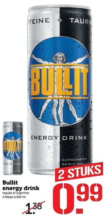 Aanbiedingen Bullit energy drink - Bullit - Geldig van 27/02/2017 tot 05/03/2017 bij Coop