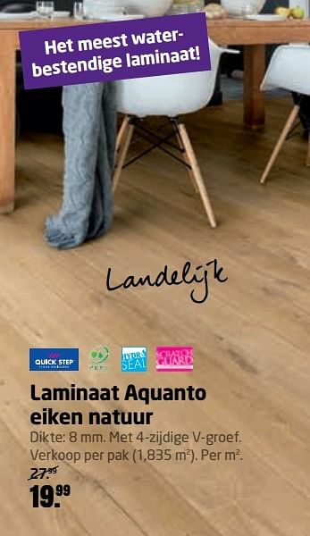 Aanbiedingen Laminaat aquanto eiken natuur - QuickStep - Geldig van 20/02/2017 tot 05/03/2017 bij Formido