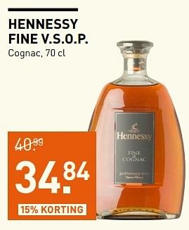 Aanbiedingen Hennessy fine v.s.o.p - Hennessy - Geldig van 20/02/2017 tot 05/03/2017 bij Gall & Gall