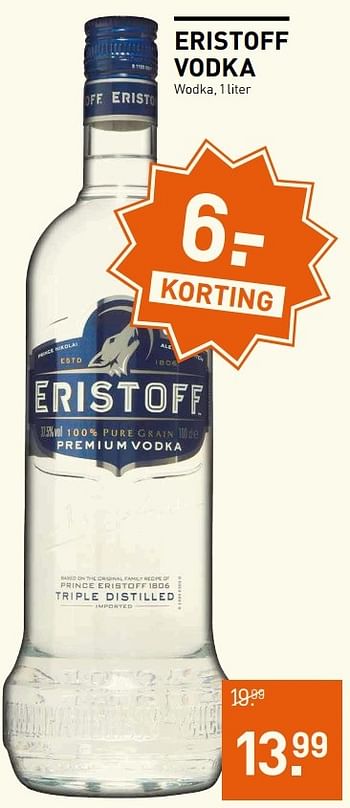 Aanbiedingen Eristoff vodka - Eristoff - Geldig van 20/02/2017 tot 05/03/2017 bij Gall & Gall