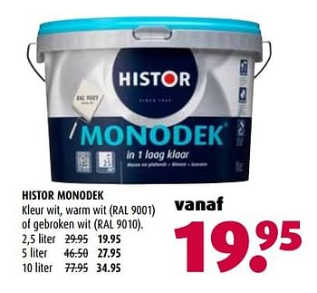 Aanbiedingen Histor monodek - Histor - Geldig van 27/02/2017 tot 05/03/2017 bij Hubo