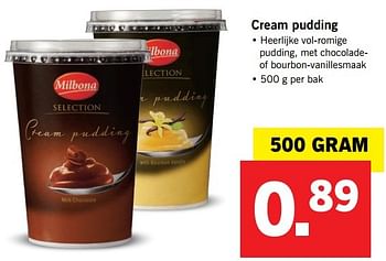 Aanbiedingen Cream pudding - Mibona - Geldig van 26/02/2017 tot 05/03/2017 bij Lidl