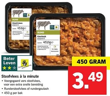 Aanbiedingen Stoofvlees à la minute - Huismerk - Lidl - Geldig van 26/02/2017 tot 05/03/2017 bij Lidl