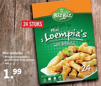 Aanbiedingen Mini-loempia`s - BizBiz - Geldig van 26/02/2017 tot 05/03/2017 bij Lidl