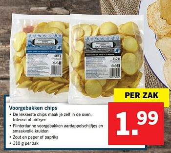 Aanbiedingen Voorgebakken chips - Huismerk - Lidl - Geldig van 26/02/2017 tot 05/03/2017 bij Lidl