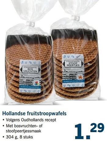 Aanbiedingen Hollandse fruitstroopwafels - Huismerk - Lidl - Geldig van 26/02/2017 tot 05/03/2017 bij Lidl