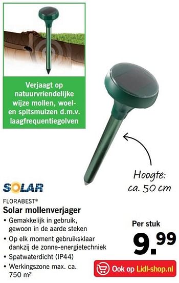Aanbiedingen Solar mollenverjager - Flora  Best - Geldig van 26/02/2017 tot 05/03/2017 bij Lidl