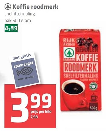 Aanbiedingen Koffie roodmerk snelfiltermaling - Spar - Geldig van 23/02/2017 tot 01/03/2017 bij Spar