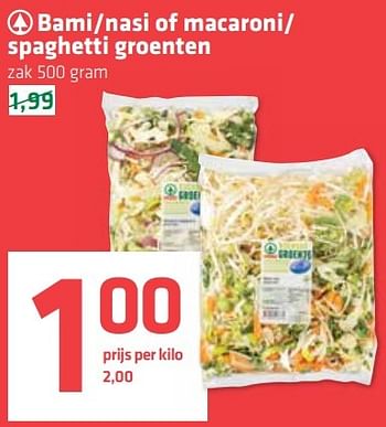 Aanbiedingen Bami-nasi of macaroni- spaghetti groenten - Spar - Geldig van 23/02/2017 tot 01/03/2017 bij Spar