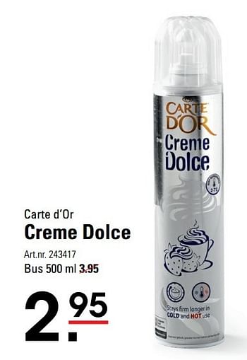 Aanbiedingen Creme dolce - Carte D'Or - Geldig van 15/02/2017 tot 06/03/2017 bij Sligro