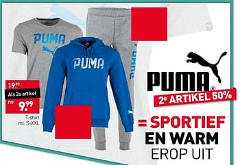 Aanbiedingen T-shirt - Puma - Geldig van 20/02/2017 tot 05/03/2017 bij Scapino