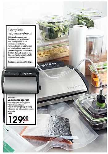 Aanbiedingen Foodsaver vacumeerapparaat - FoodSaver - Geldig van 15/02/2017 tot 06/03/2017 bij Sligro