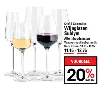 Aanbiedingen Wijnglazen sublym - Chef&amp;Sommelier - Geldig van 15/02/2017 tot 06/03/2017 bij Sligro