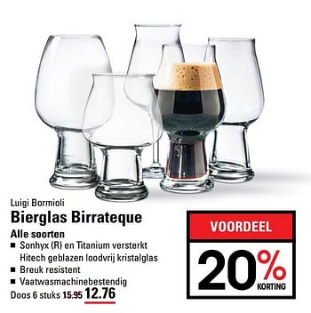 Aanbiedingen Bierglas birrateque - Luigi Bormioli - Geldig van 15/02/2017 tot 06/03/2017 bij Sligro