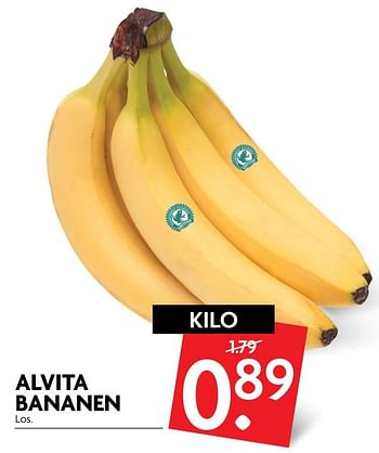 Aanbiedingen Alvita bananen - Alvita - Geldig van 26/02/2017 tot 04/03/2017 bij Deka Markt