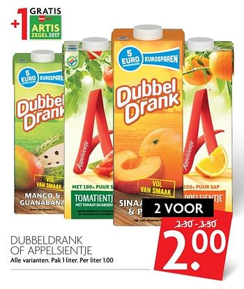 Aanbiedingen Dubbeldrank of appelsientje - Appelsientje - Geldig van 26/02/2017 tot 04/03/2017 bij Deka Markt
