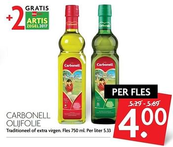 Aanbiedingen Carbonell olijfolie traditioneel of extra virgen - Carbonell - Geldig van 26/02/2017 tot 04/03/2017 bij Deka Markt