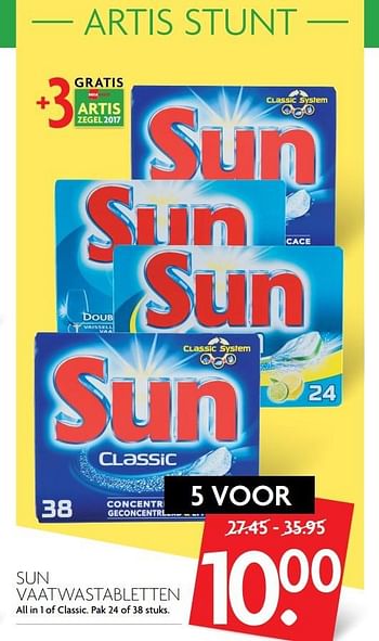 Aanbiedingen Sun vaatwastabletten - Sun - Geldig van 26/02/2017 tot 04/03/2017 bij Deka Markt