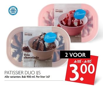 Aanbiedingen Patissier duo ijs - Patissier  - Geldig van 26/02/2017 tot 04/03/2017 bij Deka Markt