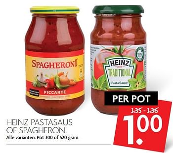 Aanbiedingen Heinz pastasaus of spagheroni - Heinz - Geldig van 26/02/2017 tot 04/03/2017 bij Deka Markt