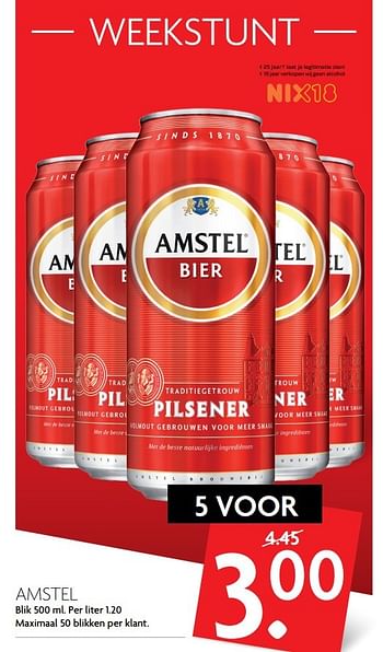 Aanbiedingen Amstel - Amstel - Geldig van 26/02/2017 tot 04/03/2017 bij Deka Markt