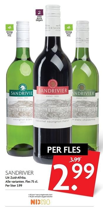 Aanbiedingen Sandrivier - Witte wijnen - Geldig van 26/02/2017 tot 04/03/2017 bij Deka Markt