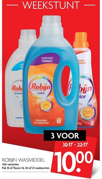 Aanbiedingen Robijn wasmiddel - Robijn - Geldig van 26/02/2017 tot 04/03/2017 bij Deka Markt