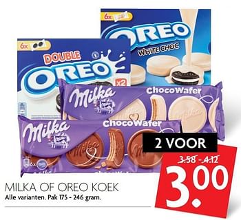 Aanbiedingen Milka of oreo koek - Milka - Geldig van 26/02/2017 tot 04/03/2017 bij Deka Markt