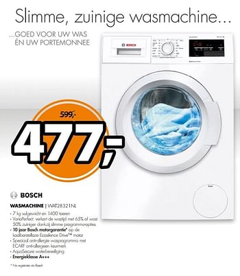 Aanbiedingen Bosch wasmachine wat28321nl - Bosch - Geldig van 26/02/2017 tot 05/03/2017 bij Expert