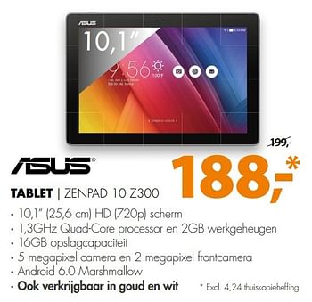 Aanbiedingen Asus tablet zenpad 10 z300 - Asus - Geldig van 26/02/2017 tot 05/03/2017 bij Expert