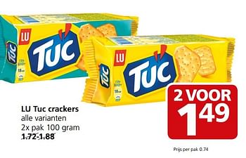 Aanbiedingen Lu tuc crackers - Lu - Geldig van 27/02/2017 tot 05/03/2017 bij Jan Linders