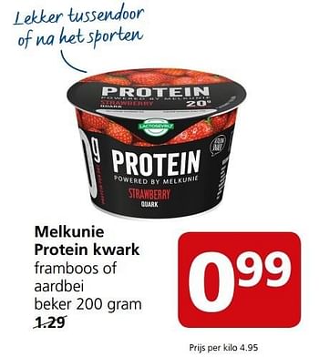 Aanbiedingen Melkunie protein kwark framboos of aardbei - Melkunie - Geldig van 27/02/2017 tot 05/03/2017 bij Jan Linders