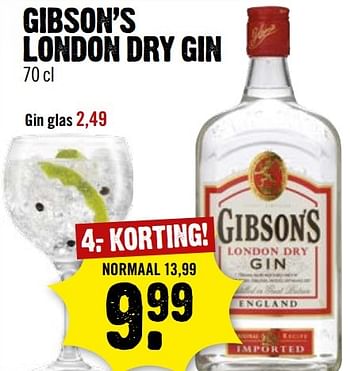 Aanbiedingen Gibson`s london dry gin - Gibson`s - Geldig van 26/02/2017 tot 04/03/2017 bij Dirk III