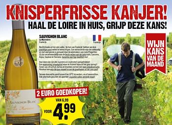 Aanbiedingen Sauvignon blanc la marinière frankrijk - Witte wijnen - Geldig van 26/02/2017 tot 04/03/2017 bij Dirk III