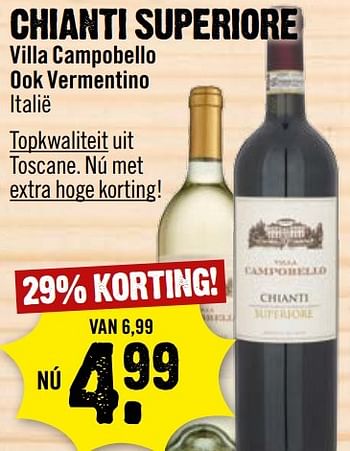 Aanbiedingen Chianti superiore - Rode wijnen - Geldig van 26/02/2017 tot 04/03/2017 bij Dirk III