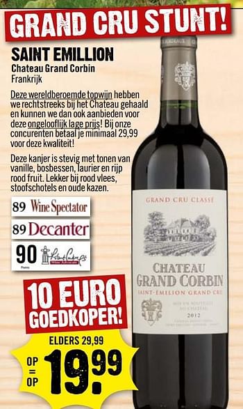 Aanbiedingen Saint emillion - Rode wijnen - Geldig van 26/02/2017 tot 04/03/2017 bij Dirk III