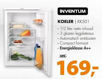Aanbiedingen Inventum koeler kk501 - Inventum - Geldig van 26/02/2017 tot 05/03/2017 bij Expert